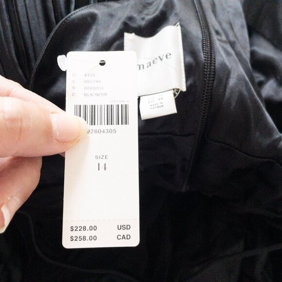 Anthropologie Maeve Black Ruffled Tiered Mini Dress With Spaghetti Straps & Plun - Picture 14 of 16